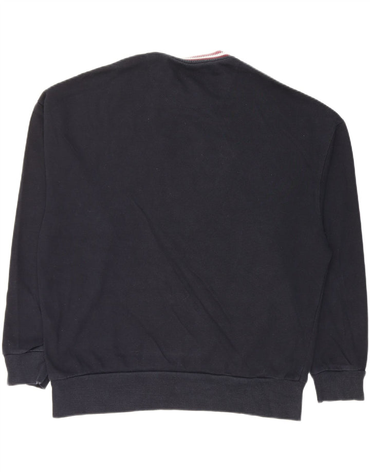 Zara Herren Grafik-Sweatshirt-Pullover, mittelmarineblaue Baumwolle