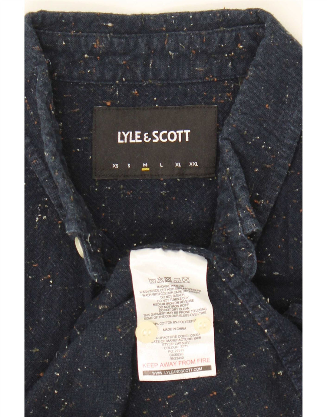 Lyle & Scott Herren-Hemd aus mittelblauer, melierter Baumwolle