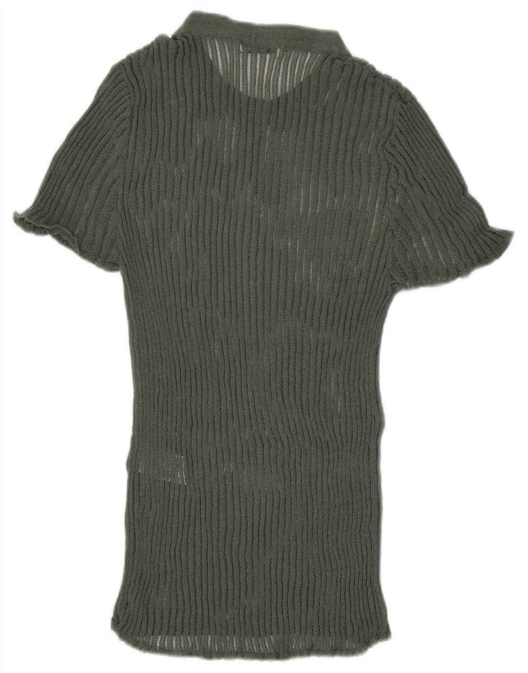 Zara Damen Strickblusenoberteil UK 8 Small Grüne Viskose