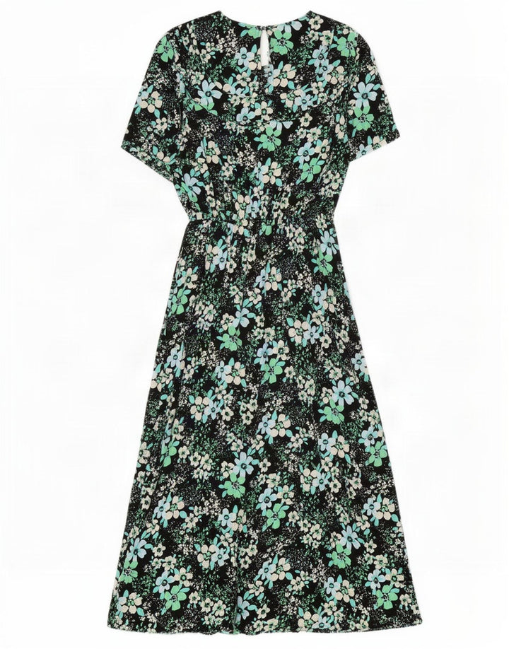 Marks & Spencer Damen Maxikleid UK 10 Small Mehrfarbiges Blumenviskose