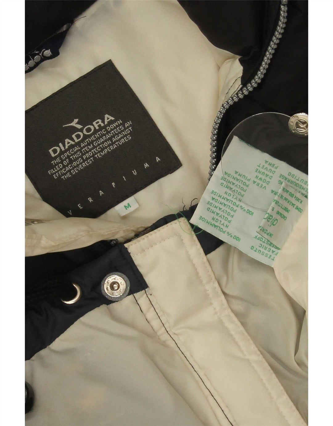 Diadora Herren-Skijacke UK 38 Mittelschwarzes Colourblock-Polyamid