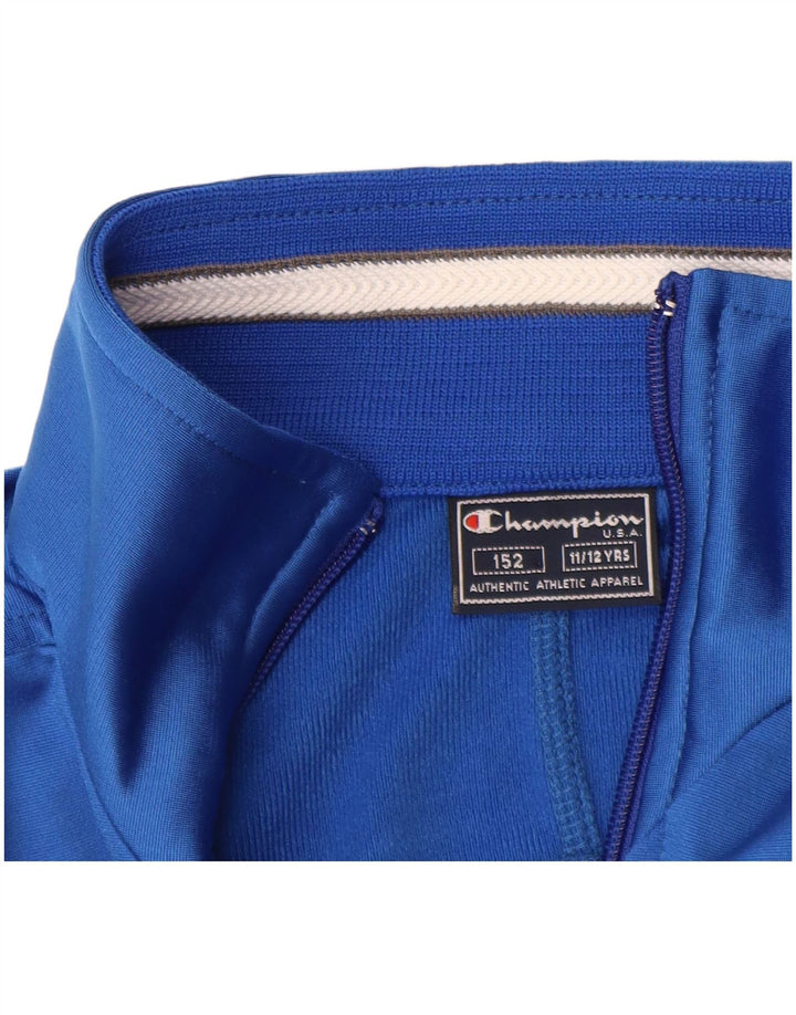 CHAMPION Jungen-Trainingsanzugoberteil mit Grafik, 11–12 Jahre, blaues Polyester