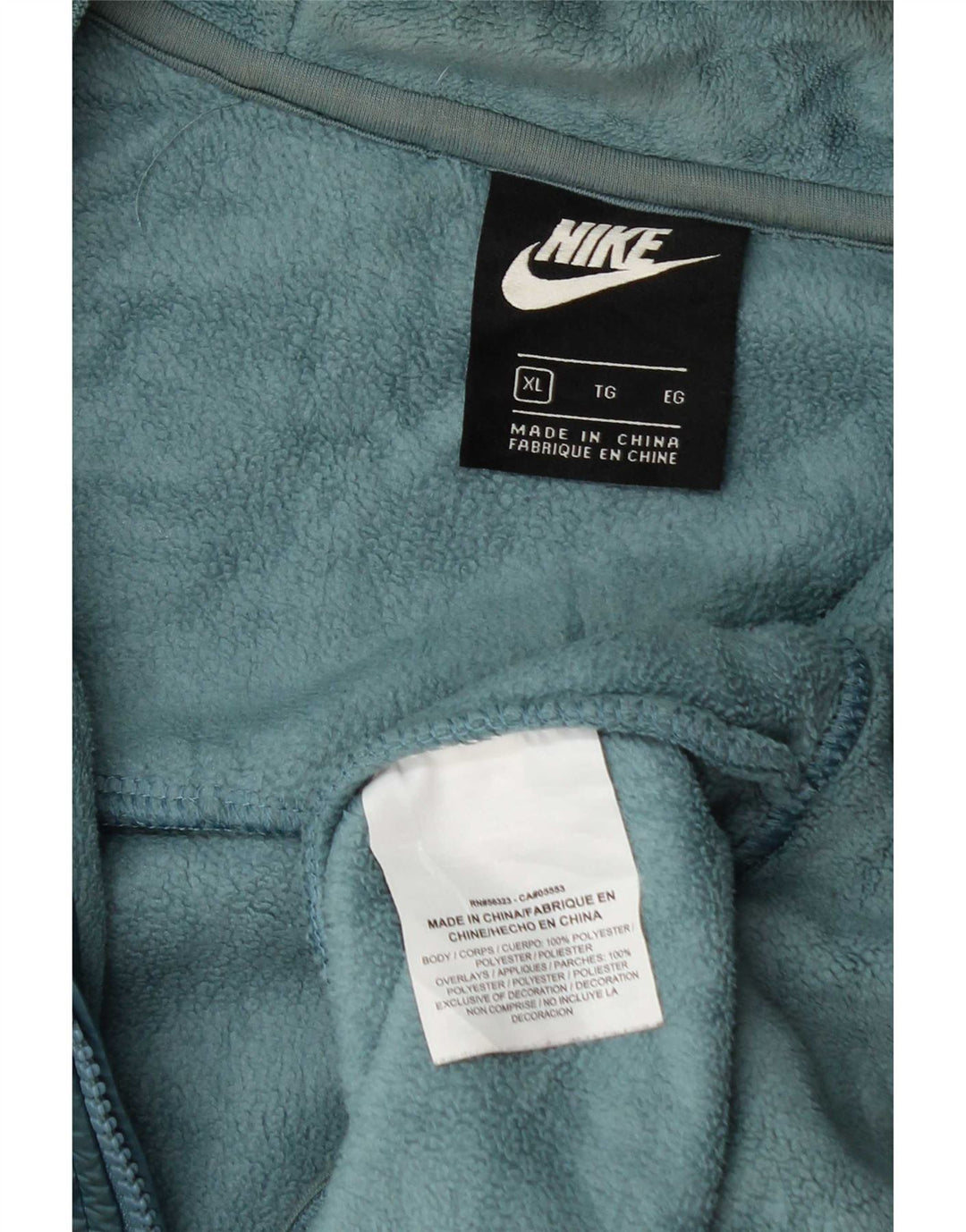 Nike Damen Kapuzen-Fleecejacke UK 18 XL Blau Polyester
