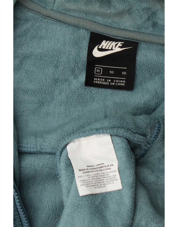 Nike Damen Kapuzen-Fleecejacke UK 18 XL Blau Polyester