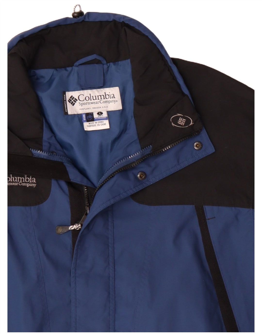 Columbia Herren-Windbreaker-Jacke, UK 40, groß, blaues Colourblock-Polyester