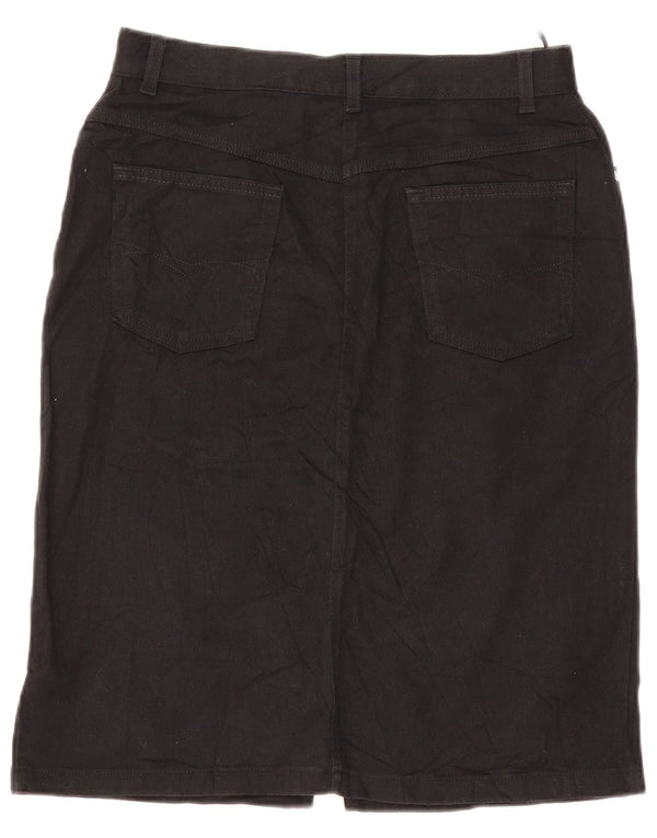 Marks & Spencer Womens Denim Skirt UK 14 Large W32 Black Cotton