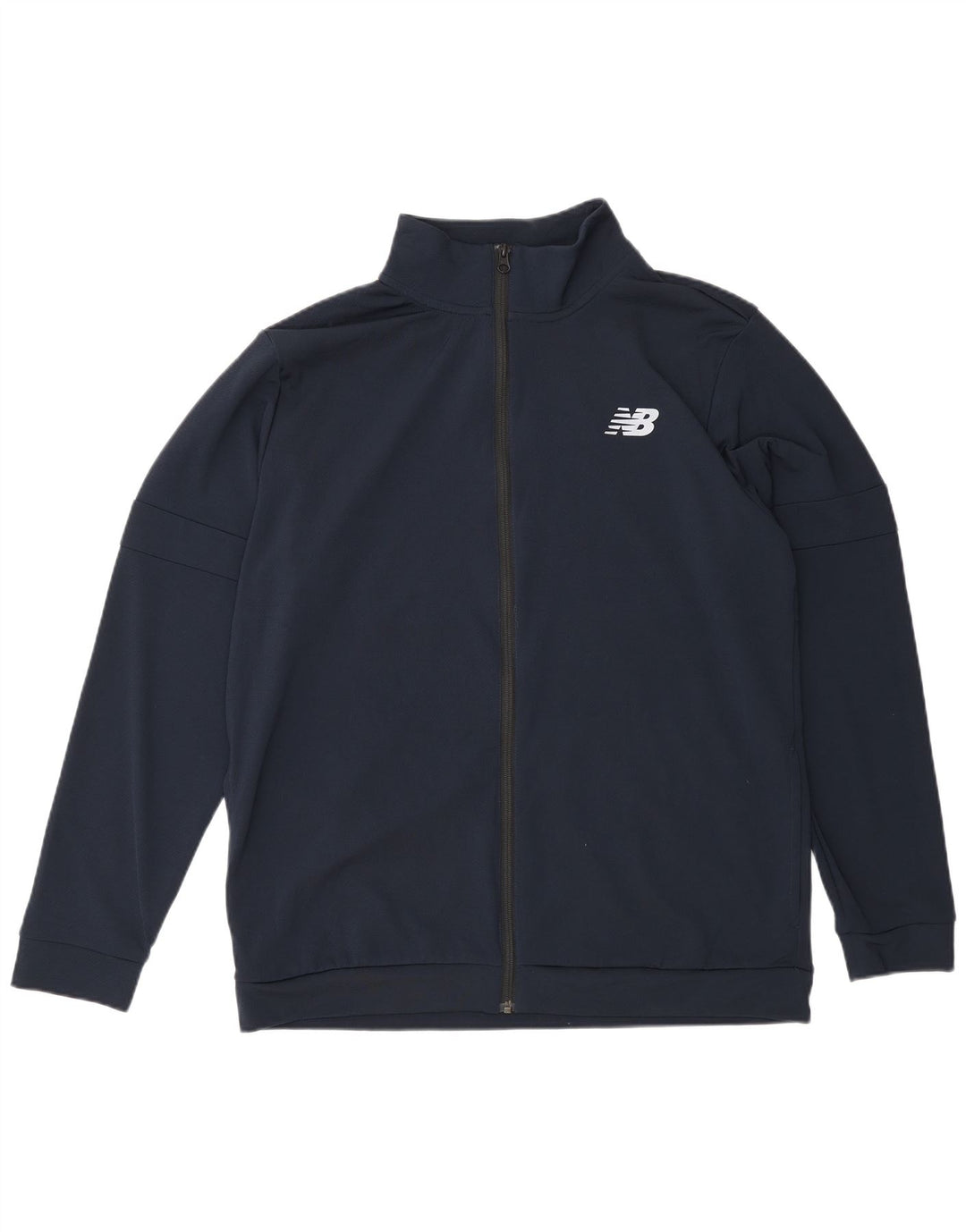 New Balance Herren-Trainingsanzug, Oberteil, Jacke, groß, Marineblau, Polyester, Sport