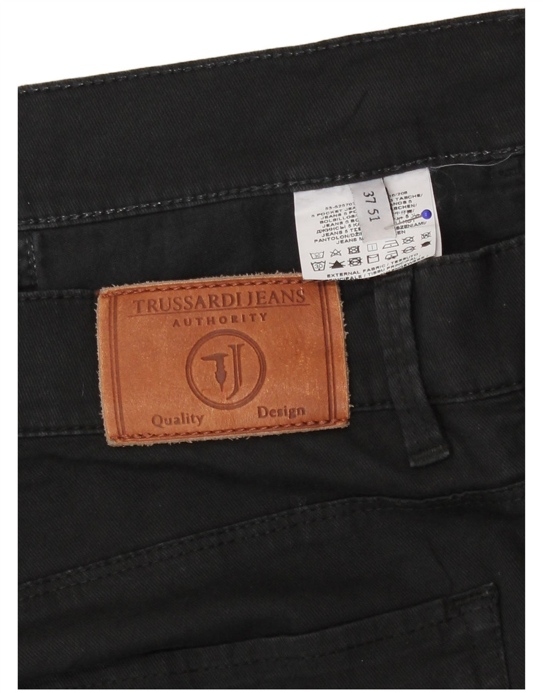 Trussardi Herren Straight Jeans IT 51 Large W37 L28 Schwarz