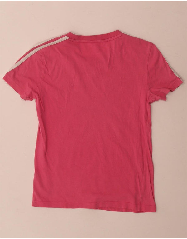 Adidas Damen T-Shirt Top UK 4/6 XS Rosa Baumwolle