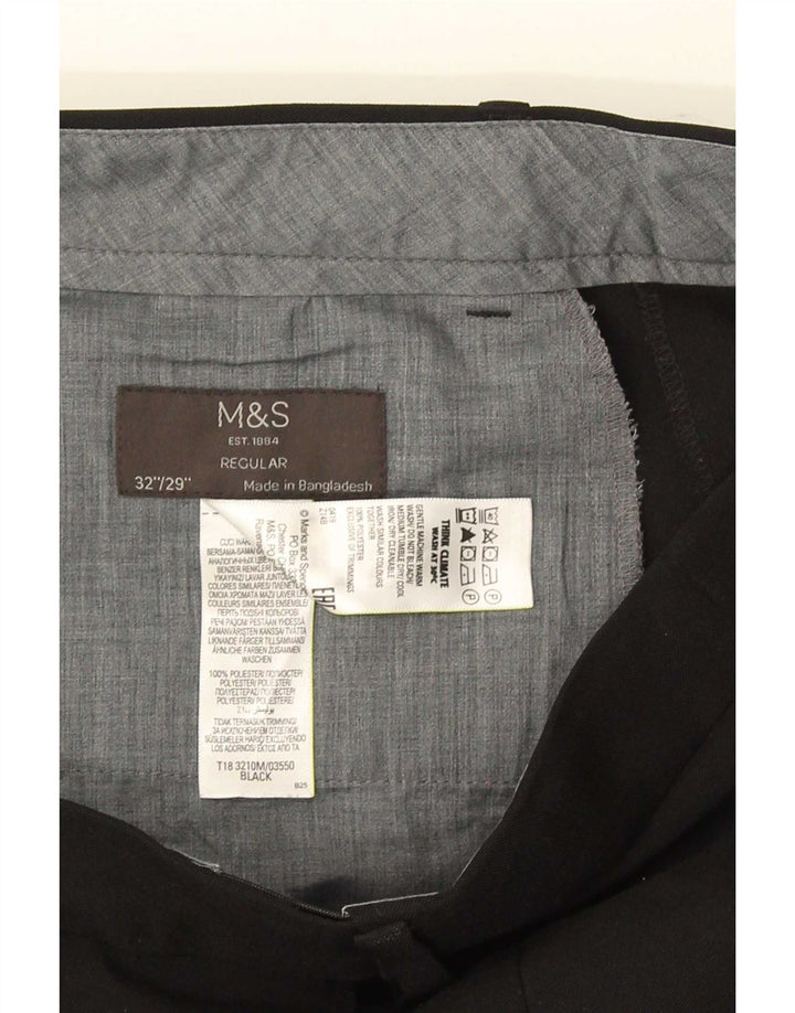 Marks & Spencer Herren-Chinohose, normal, W32, L29, Schwarz, Polyester