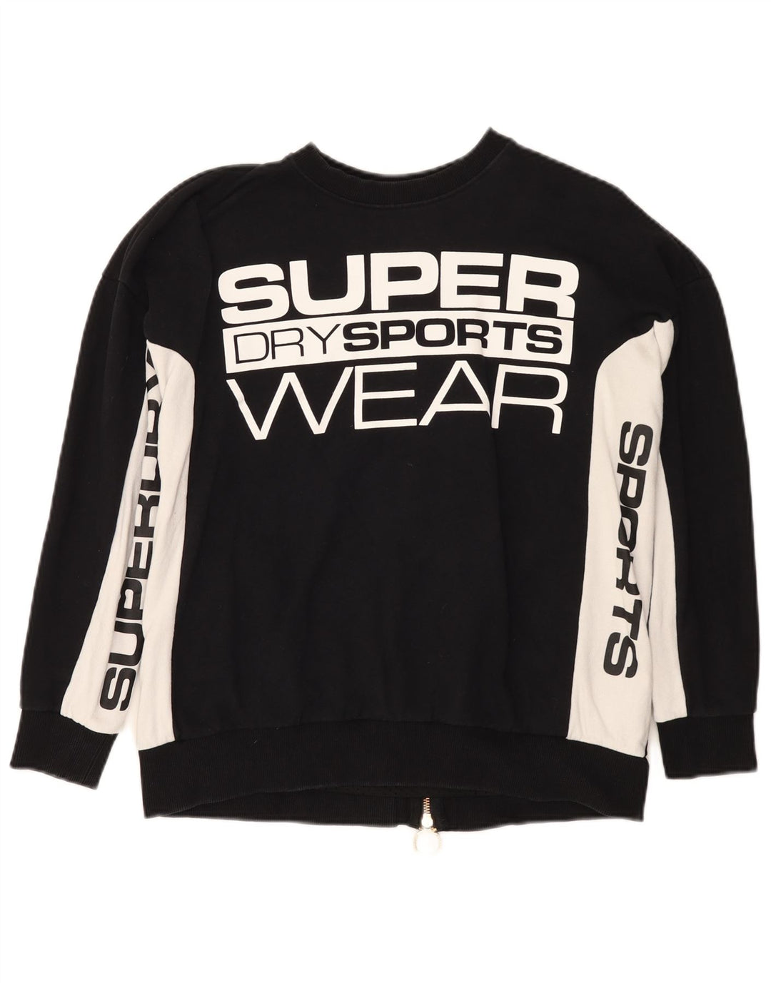 Superdry Grafik-Sweatshirtpullover für Damen, UK 10, Größe S, Schwarz, Farbblock