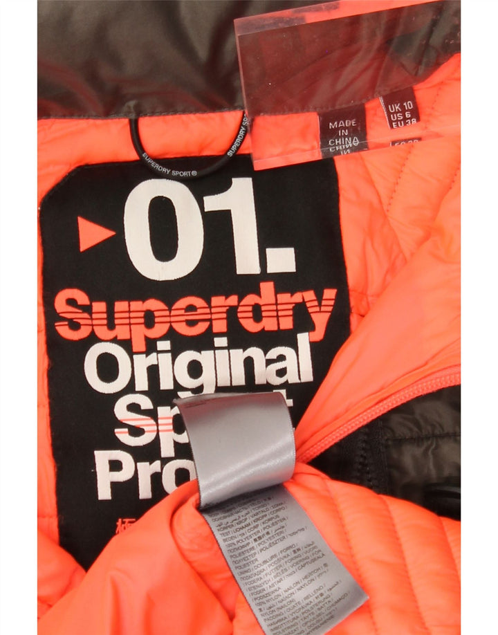 SUPERDRY Womens Padded Jacket UK 10 Small Khaki Polyester
