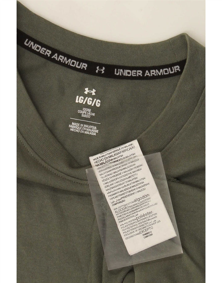 Under Armour Herren T-Shirt Top Large Khaki Baumwolle