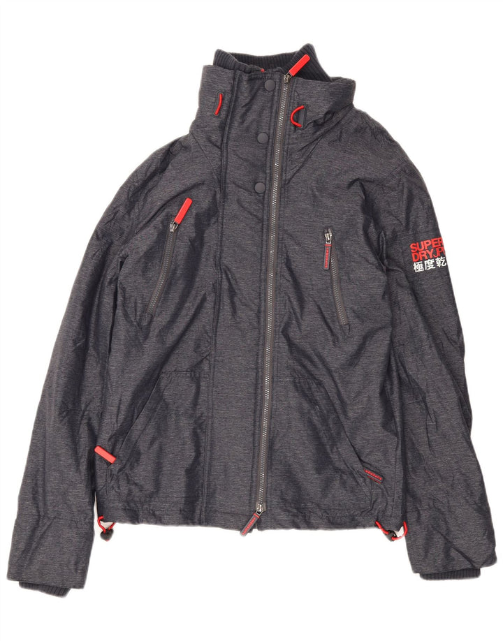 Superdry Damen Windtrekker Windjacke UK 10 Small Marineblaues Nylon