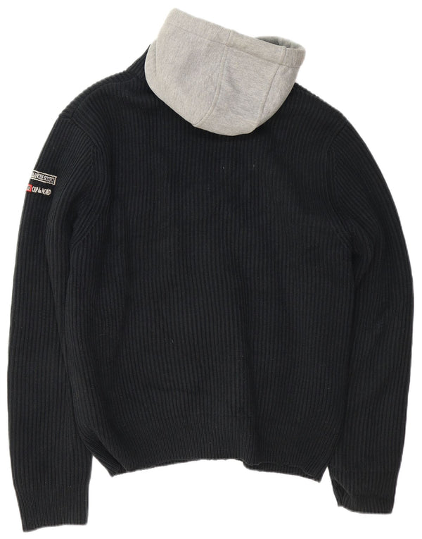 Scotch & Soda Herren-Bomberjacke mit Kapuze, UK 42, XL, Schwarz, Acryl