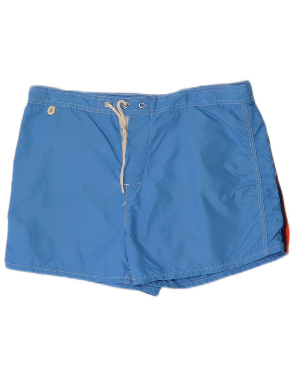 Sundek Herren-Badeshorts aus mittelblauem Colourblock-Nylon
