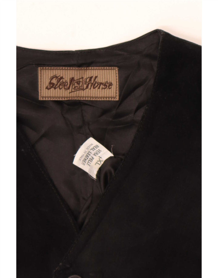 Vintage Herren Wildlederweste XL Schwarzes Leder