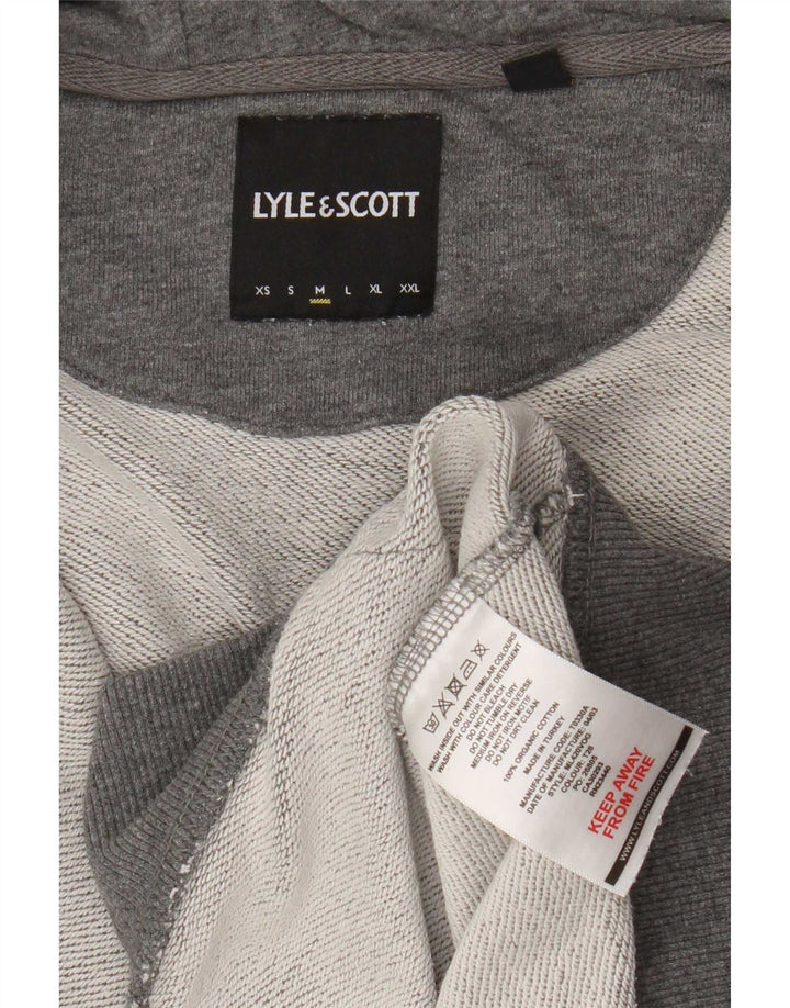 Lyle & Scott Herren-Kapuzenpullover mit Reißverschluss, mittelgrau gefleckte Baumwolle