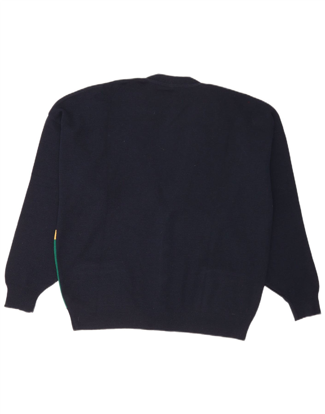 White Sails Herren-Cardigan-Pullover XL Marineblaue Colourblock-Wolle