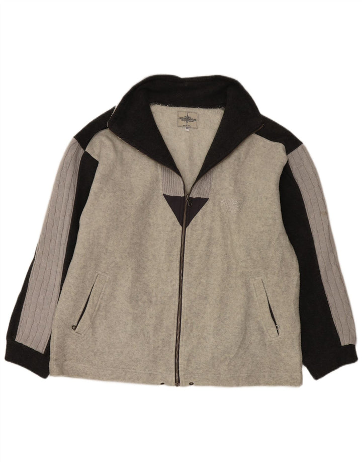 Greenstone Park Herren-Strickfleecejacke UK 44 2XL Grauer Farbblock