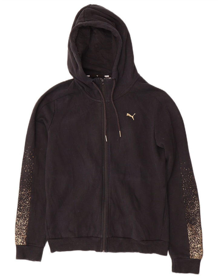 Puma Damen-Trainingsanzug mit Kapuze, Gr. 14, mittelschwarz gefleckt