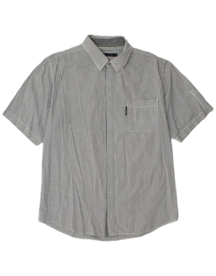 CALVIN KLEIN JEANS Herren Kurzarmhemd Large Grau gestreift