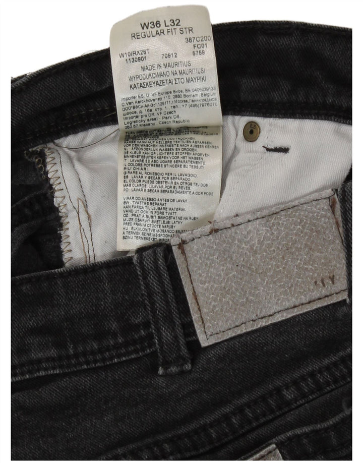 Wrangler Herren-Jeans mit normaler Passform, gerade Passform, W36, L32, graue Baumwolle