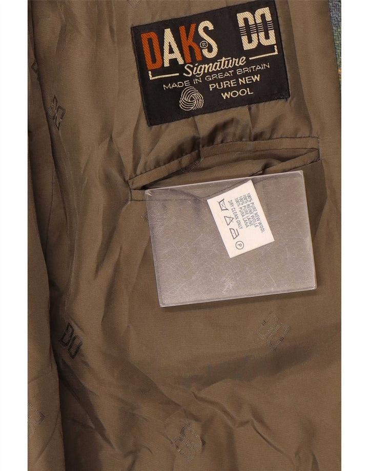 DAKS Damen-Blazerjacke mit 3 Knöpfen, UK 14, große, mehrfarbig karierte Wolle