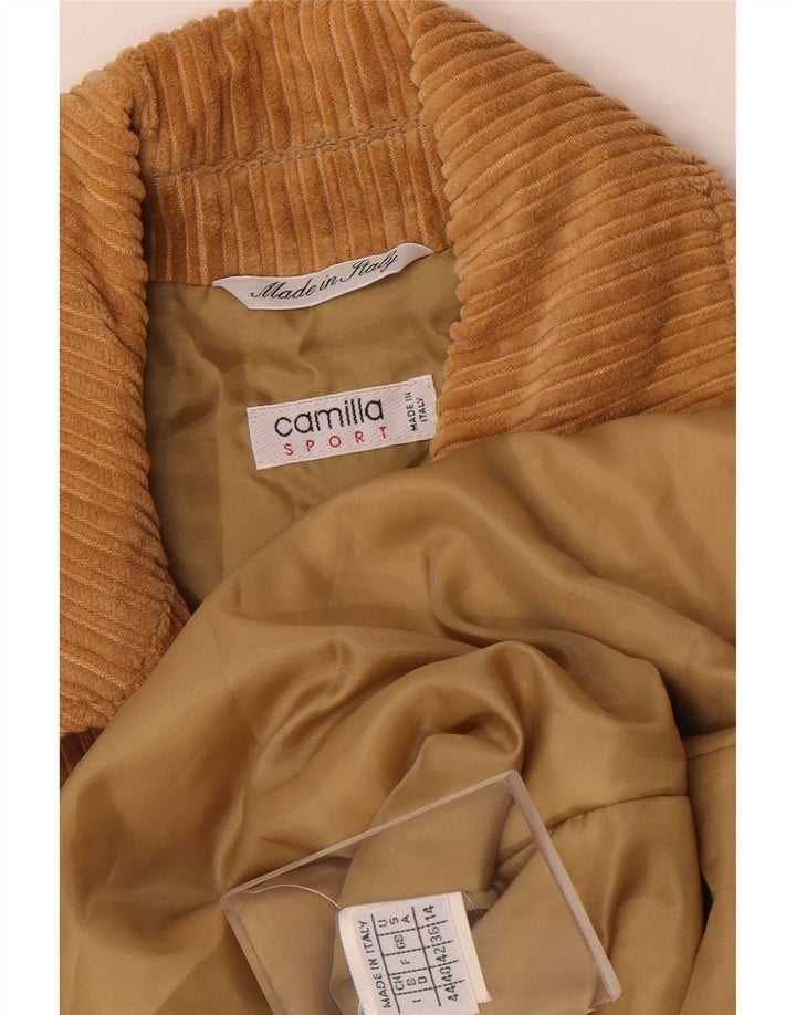 Camilla Damen Zweireihige Cordjacke IT 44 Mittelbeige Baumwolle