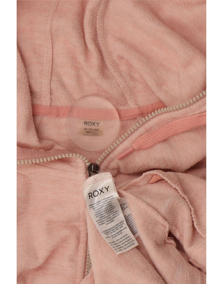 ROXY Damen-Fleecejacke mit Kapuze, UK 6, XS, rosa geflecktes Polyester
