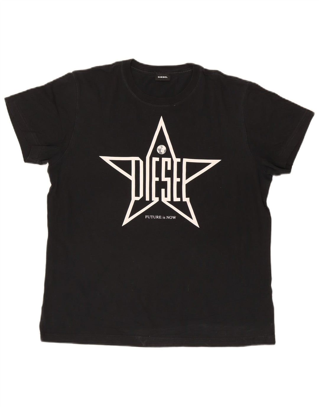 Diesel Herren-T-Shirt mit Grafik, groß, aus schwarzer Baumwolle