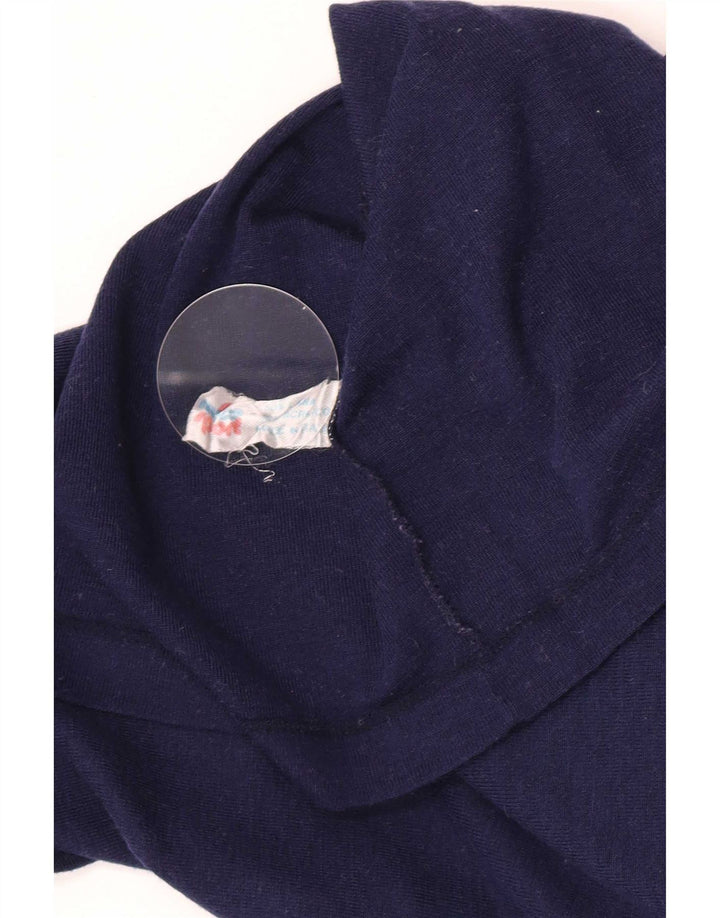 Vintage Herren-Oberteil mit Reißverschluss, langärmlig, klein, marineblaue Wolle