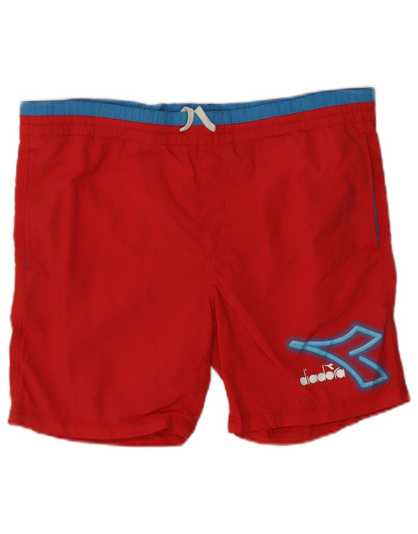 DIADORA Boys Graphic Swimming Shorts 13-14 Years 2XL Red Nylon