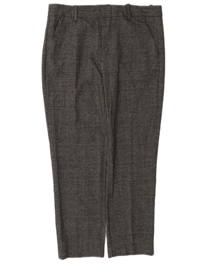 Zara Damen-Hose, mittelgroß, W28, L24, grau kariertes Polyester
