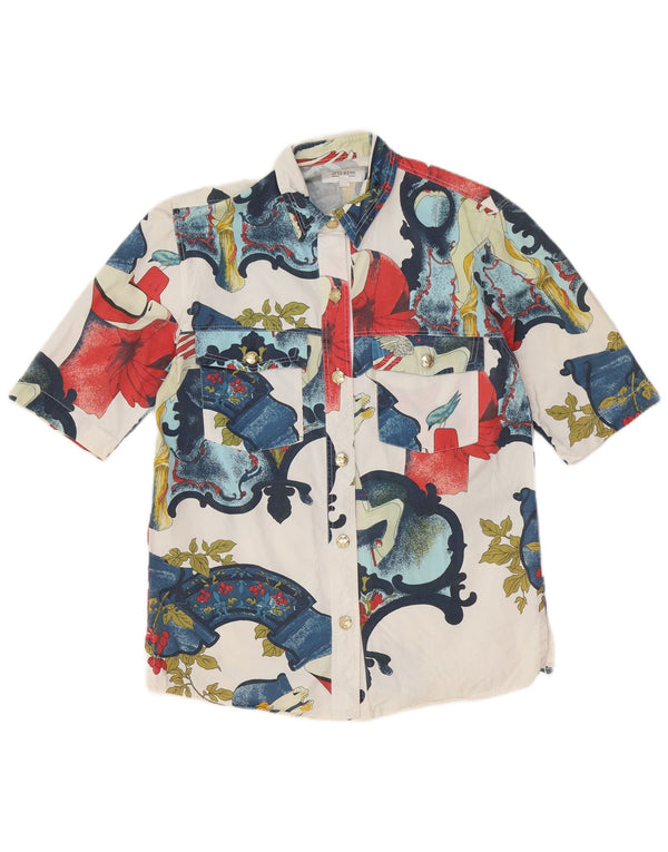 Otto Kern Damen UK 12 Medium White Floral Cotton