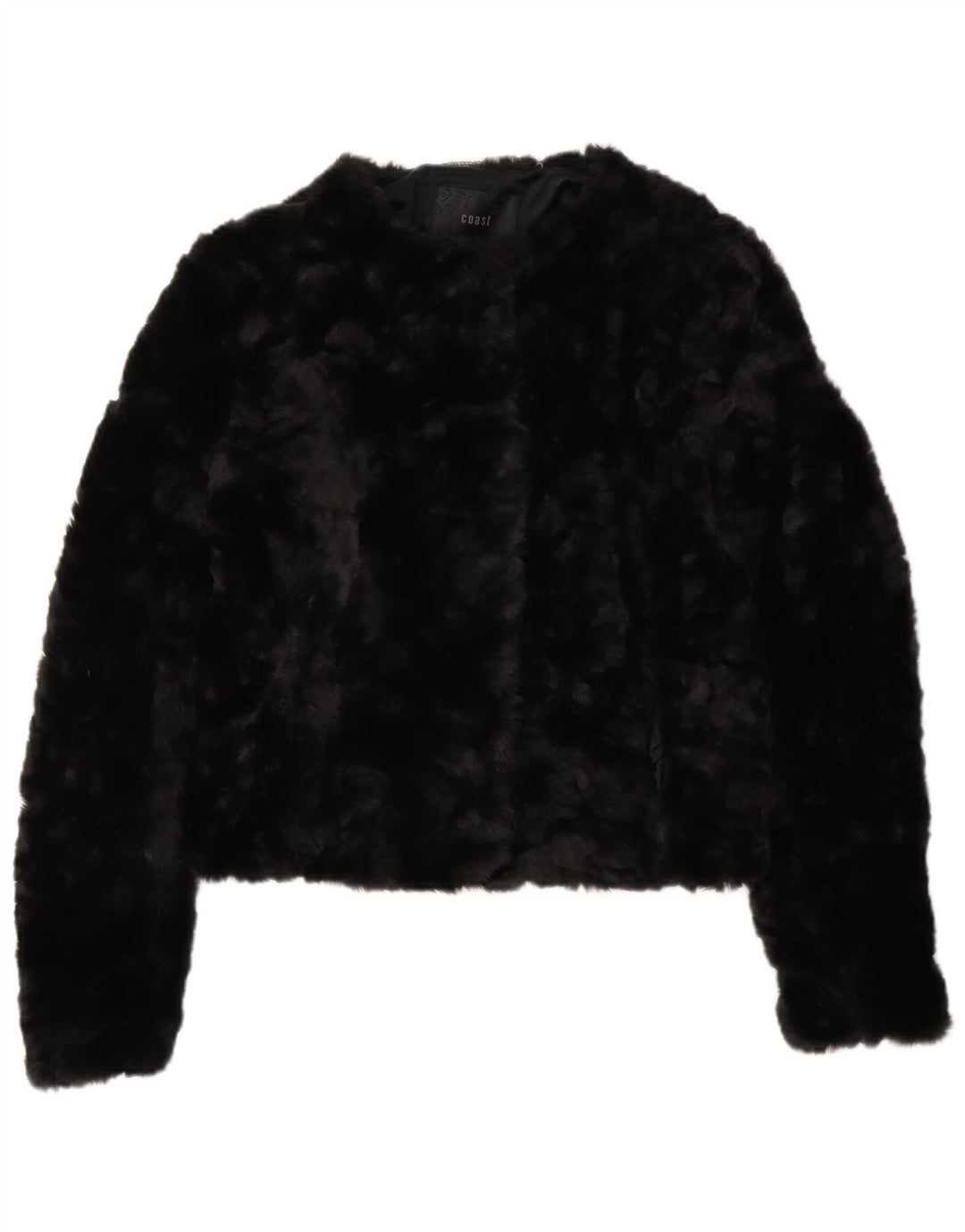 Coast Damen Crop Faux Fur Bomberjacke UK 8 Small Schwarz