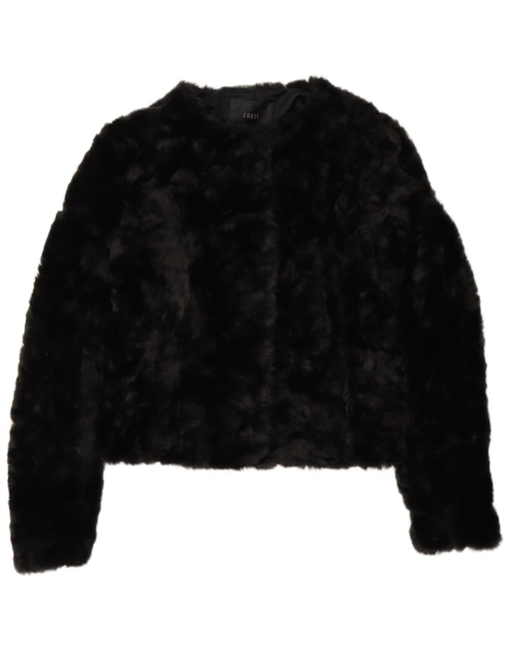 Coast Damen Crop Faux Fur Bomberjacke UK 8 Small Schwarz