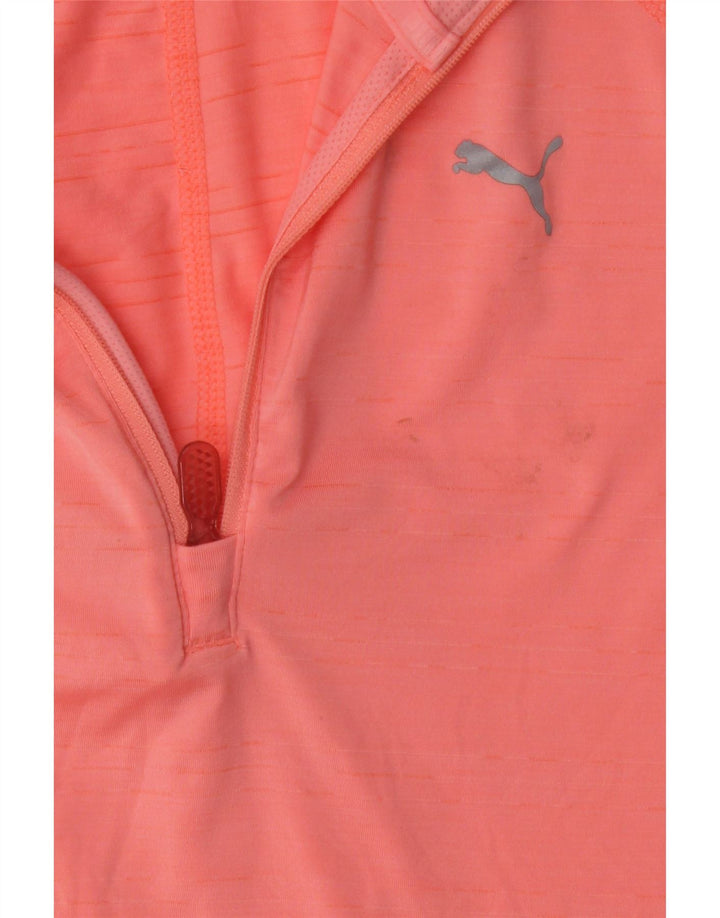 PUMA Damen-Oberteil mit Reißverschluss, langärmlig, UK 8, klein, rosa, Polyester