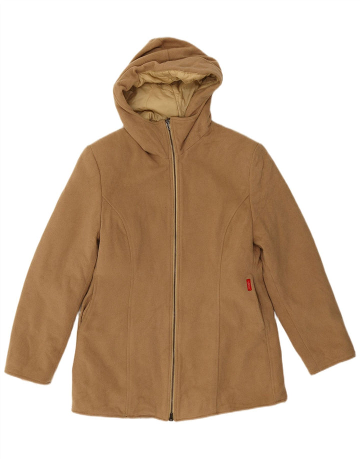 Guess Damen-Parkajacke mit Kapuze, UK 14, großes beiges Nylon