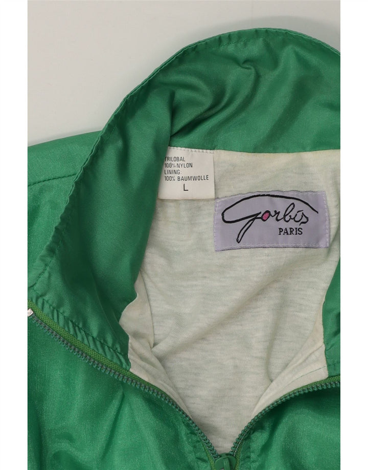 Vintage Herren-Trainingsanzug-Top-Jacke, großes grünes Nylon