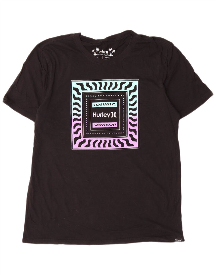 Hurley Herren T-Shirt mit Grafik, Größe L, Schwarz