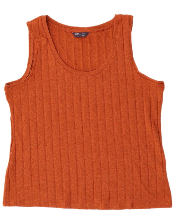 Marks & Spencer Damen Weste Top UK 22 3XL Orange Polyester