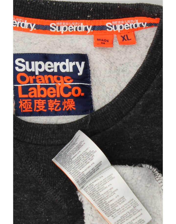 SUPERDRY Herren-Sweatshirt-Pullover XL aus marineblauer Baumwolle