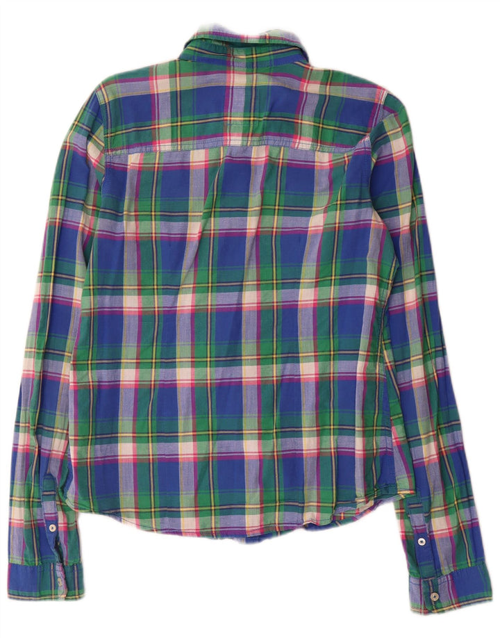 Hollister Damenhemd UK 12 Medium Mehrfarbig kariert aus Baumwolle