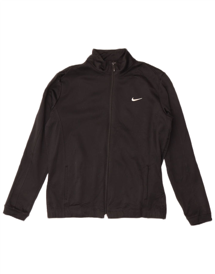 Nike Damen Therma-Fit Trainingsanzug Top Jacke UK 14 Medium Schwarz Polyester