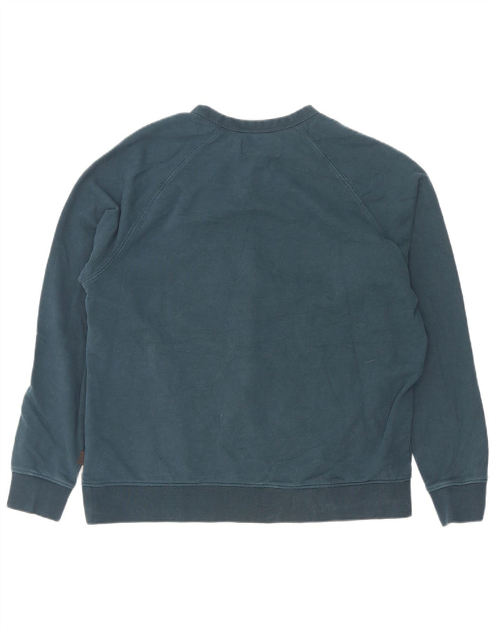 Marks & Spencer Herren-Sweatshirt-Pullover aus mittelblauer Baumwolle