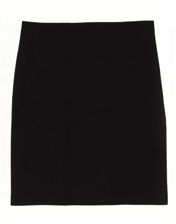 Hugo Boss Damen Bleistiftrock UK 12 Medium W30 Schwarze Viskose