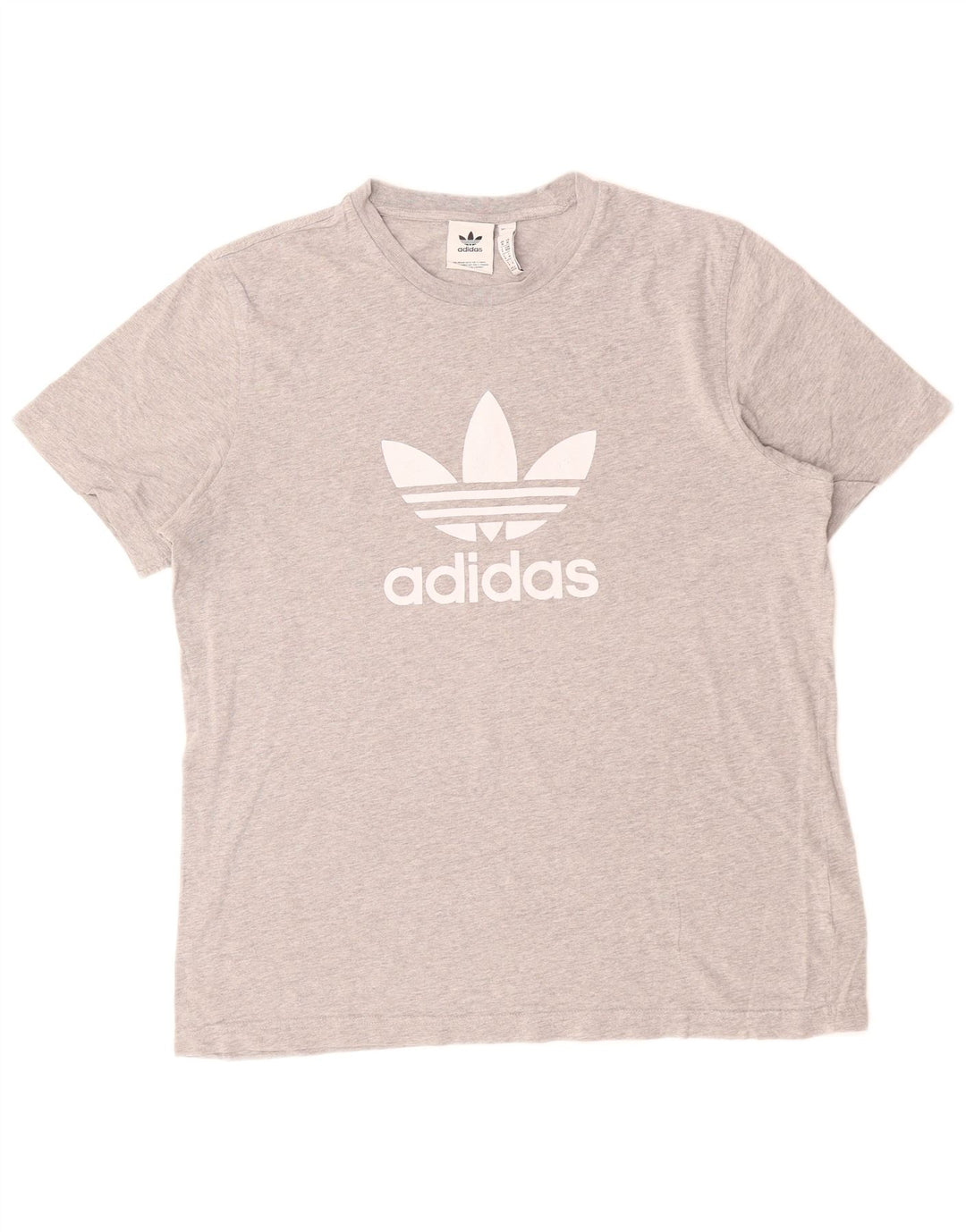 ADIDAS Herren Grafik-T-Shirt-Oberteil aus mittelgrauer Baumwolle
