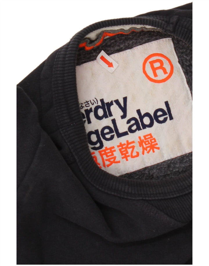SUPERDRY Herren-Sweatshirt-Pullover, Größe S, marineblaue Baumwolle