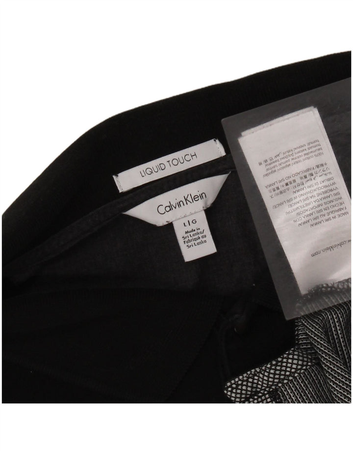 Calvin Klein Herren-Poloshirt, groß, schwarze Farbblock-Baumwolle